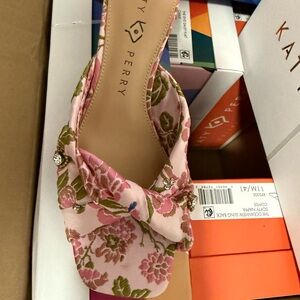 Katy Perry Collections Pink and Green Floral Heels